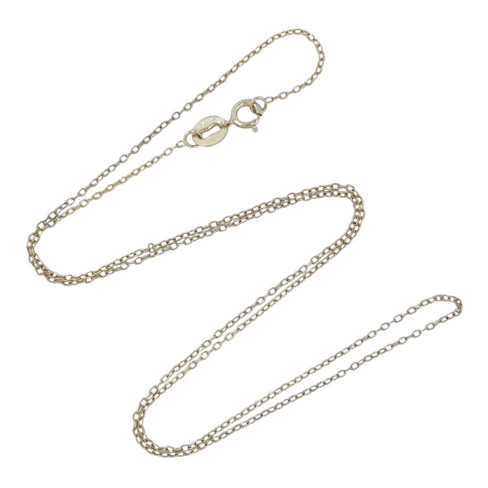 Vintage Italy Gold-Tone Sterling Silver 925 1.0mm Cable Chain Necklace 18"